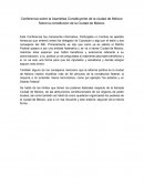 Conferencia sobre la Asamblea Constituyente de la ciudad de México: Sobre la constitución de la Ciudad de México