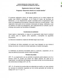 Programa “Desarrollo infantil en el medio familiar”.. Página 1