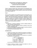 LICENCIATURA EN ECONOMÍA Formulación y evaluación de proyectos