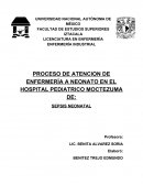Pae respiratorio PROCESO DE ATENCION DE ENFERMERÍA A NEONATO EN EL HOSPITAL PEDIATRICO MOCTEZUMA DE: