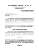 PESQUERA RIO SINALOA S.A. DE C.V.