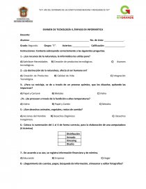 EXAMEN DE TECNOLOGÍA II, ÉNFASIS EN INFORMÁTICA. Página 1