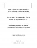 UNIDAD 2 SEGUNDA OPORTUNIDAD PROPIEDADES FISICAS DE LOS METALES