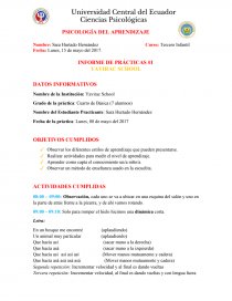 PSICOLOGÍA DEL APRENDIZAJE DATOS INFORMATIVOS. Página 1