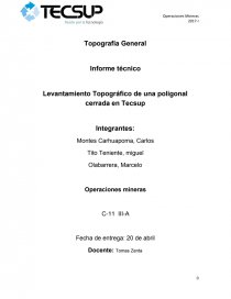 Levantamiento Topográfico de una poligonal cerrada en Tecsup. Página 1