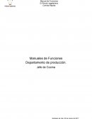 Manuales de Funciones Departamento de producción. Jefe de Cocina