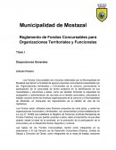 Reglamento de Fondos Concursables para Organizaciones Territoriales y Funcionales
