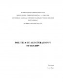 POLITICA DE ALIMENTACION Y NUTRICION