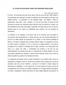 EL VALOR DE EDUCARSE TAREA QUE REQUIERE DEDICACIÓN