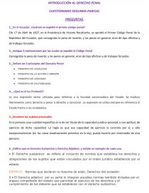 INTRODUCCIÓN AL DERECHO PENAL CUESTIONARIO SEGUNDA PARCIAL. Página 1
