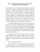 Tema 1: La influencia de las tecnologías de la información y la comunicación en la vida de los jóvenes.