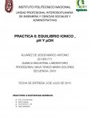 Practica 6 EQUILIBRIO IONICO , pH Y pOH