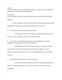 Explorando 6 sigma: Preguntas clave sobre metodología y antecedentes. Página 1