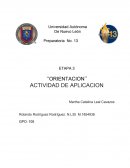 ETAPA 3 ‘‘ORIENTACION’’ ACTIVIDAD DE APLICACION