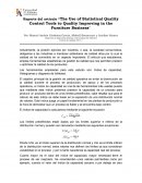 Reporte del artículo “The Use of Statistical Quality Control Tools to Quality Improving in the Furniture Business”