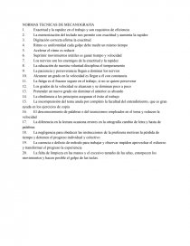 NORMAS TECNICAS DE MECANOGRAFIA. Página 1