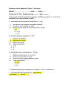 Prueba de ciencias Naturales (Física) 7° año básico