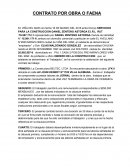 CONTRATO POR OBRA O FAENA