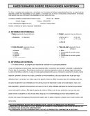 CUESTIONARIO SOBRE REACCIONES ADVERSAS