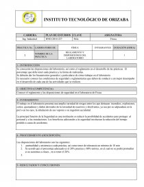 REGLAMENTO Y DISPOSICION DEL LABORATORIO. Página 1