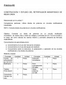 CONSTRUCCIÓN Y ESTUDIO DEL RETRIFICADOR MONOFÁSICO DE MEDIA ONDA