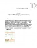 Análisis cuantitativo de analitos previa separación por precipitación.