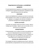 En este departamento la gerente se encargara de autorizar cada gasto que se genere ver ganancias y perdidas de cada parte del equipo que ella supervise
