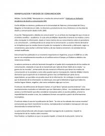 competencia Ruina hostilidad MANIPULACION Y MEDIOS DE COMUNICACION - Apuntes - roestudia