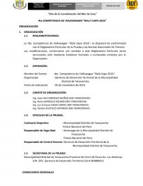 COMPETENCIA DE VOLKSWAGEN “RALLY SAPO 2016”. Página 1
