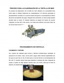 PROCESO PARA LA ELABORACIÓN DE LA TORTILLA DE MAÍZ.