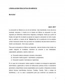 LEGISLACION EDUCATIVA EN MEXICO