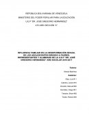 INFLUENCIA FAMILIAR EN LA DESINFORMACIÓN SEXUAL DE LOS ADOLESCENTES DIRIGIDO A PADRES, REPRESENTANTES Y ALUMNADO DE LA U.E.P “DR. JOSÉ GREGORIO HERNÁNDEZ” AÑO ESCOLAR 2016-2017