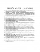 REUNIÓN DEL CES 2016
