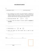 ECLARACION JURADA ESTADO DE SALUD.