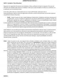 ADMINISTRACION PARCIAL 1 PARTE I: Verdadero / Falso. Página 1
