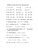 Estadistica FÓRMULAS PARA CALCULAR FRECUENCIAS