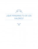¿Qué pensaras tu de los valores?