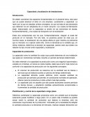 Capacidad y localizacion de instalaciones