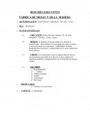 RESUMEN EJECUTIVO FABRICA DE MESAS Y SILLA MADERA