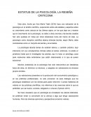 ESTATUS DE LA PSICOLOGÍA, LA RESEÑA CRITICONA