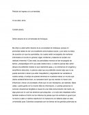 Petición de ingreso a la universidad.