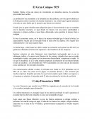 CRISIS DE 1929 CONTRA CRISIS 2008