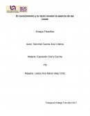 El conocimiento y la razón revelan la esencia de las cosas Ensayo Filosófico