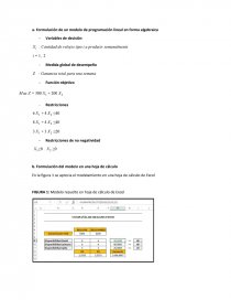 Formulación de un modelo de programación lineal en forma algebraica. Página 1