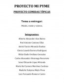 PROYECTO MI PYME PROYECTO COMIDAS TÍPICAS