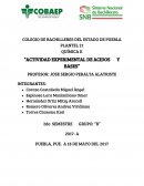 QUÍMICA II “ACTIVIDAD EXPERIMENTAL DE ACIDOS Y BASES”