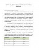 METODOLOGIA DE EVALUACION Y/O IDENTIFICACION DE IMPACTOS AMBIENTALES