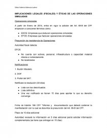 IMPLICACIONES LEGALES (FISCALES) Y ÉTICAS DE LAS OPERACIONES SIMULADAS. Página 1