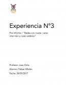 Experiencia Nº3 Pre-Informe / “Redes con router, ruteo inter-vlan y ruteo estático”