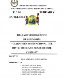 Diagnostico situacional del distrito de San Francisco de Cayran